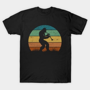 Bigfoot Sasquatch Playing Clarinet Vintage Musician Clarinetist T-Shirt